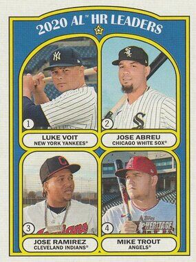 2020 AL HR Leaders - 2021 Topps Heritage Series Baseball Card